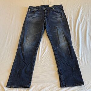 AG Adriano Goldschmied Straight Jeans in Dark Blue Wash